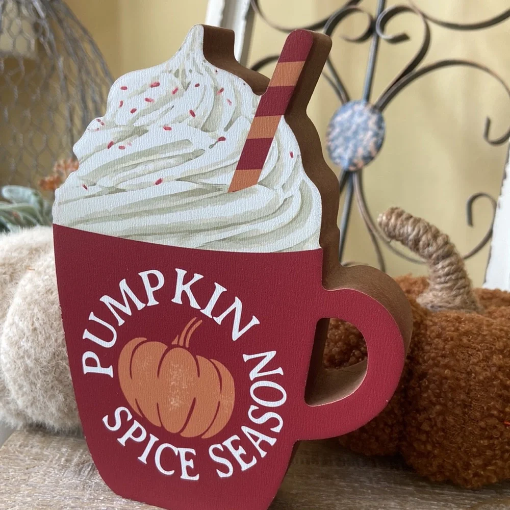 NEW! Fall Pumpkin Spice Latte Season Harvest Coffee Sign